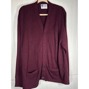 Royal Park VTG 90s Grandpa teachers Sweater Knit Cardigan Made In USA Sz XL